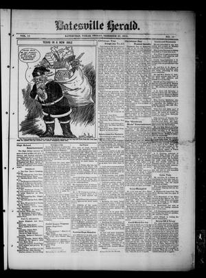 Batesville Herald. (Batesville, Tex.), Vol. 13, No. 19, Ed. 1 Friday, December 27, 1912