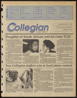 Primary view of object titled 'Collegian (Hurst, Tex.), Vol. 1, No. 16, Ed. 1 Wednesday, March 1, 1989'.