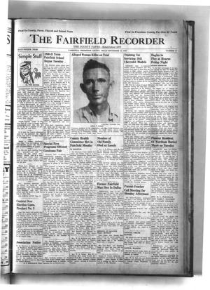 The Fairfield Recorder (Fairfield, Tex.), Vol. 64, No. 51, Ed. 1 Thursday, September 12, 1940