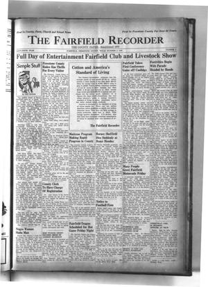 The Fairfield Recorder (Fairfield, Tex.), Vol. 65, No. 2, Ed. 1 Thursday, October 3, 1940