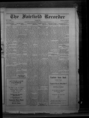 The Fairfield Recorder (Fairfield, Tex.), Vol. 43, No. 46, Ed. 1 Friday, August 15, 1919