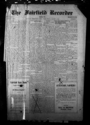 Primary view of object titled 'The Fairfield Recorder (Fairfield, Tex.), Vol. 44, No. 14, Ed. 1 Friday, January 2, 1920'.