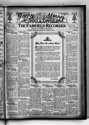 The Fairfield Recorder (Fairfield, Tex.), Vol. 60, No. 13, Ed. 1 Thursday, December 19, 1935