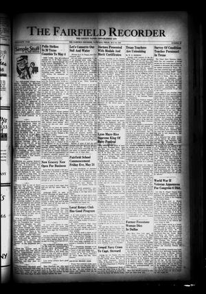 Primary view of object titled 'The Fairfield Recorder (Fairfield, Tex.), Vol. 70, No. 35, Ed. 1 Thursday, May 23, 1946'.