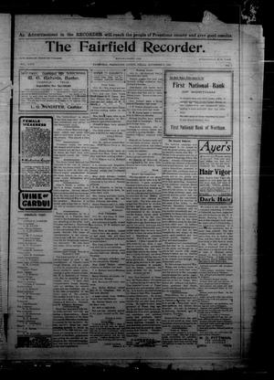 Primary view of object titled 'The Fairfield Recorder. (Fairfield, Tex.), Vol. 29, No. 7, Ed. 1 Friday, November 4, 1904'.