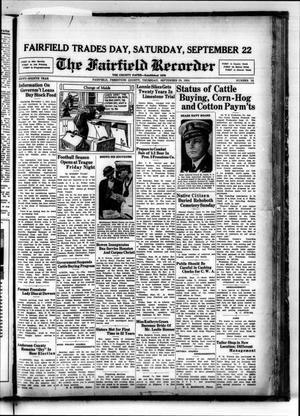 Primary view of object titled 'The Fairfield Recorder (Fairfield, Tex.), Vol. 58, No. 52, Ed. 1 Thursday, September 20, 1934'.