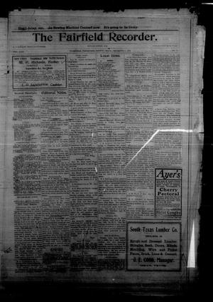 Primary view of object titled 'The Fairfield Recorder. (Fairfield, Tex.), Vol. 29, No. 10, Ed. 1 Friday, December 2, 1904'.