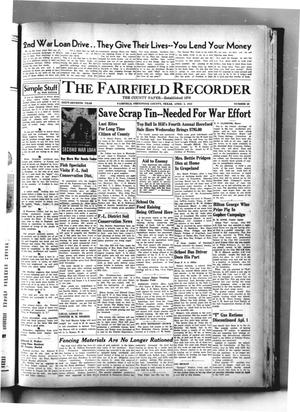 Primary view of object titled 'The Fairfield Recorder (Fairfield, Tex.), Vol. 67, No. 28, Ed. 1 Thursday, April 8, 1943'.