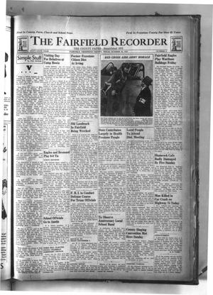 The Fairfield Recorder (Fairfield, Tex.), Vol. 66, No. 6, Ed. 1 Thursday, October 30, 1941