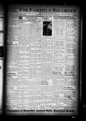 Primary view of object titled 'The Fairfield Recorder (Fairfield, Tex.), Vol. 69, No. 14, Ed. 1 Thursday, December 28, 1944'.