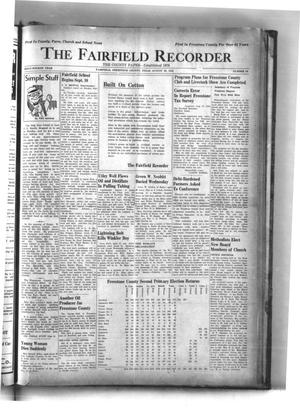 The Fairfield Recorder (Fairfield, Tex.), Vol. 64, No. 50, Ed. 1 Thursday, August 29, 1940