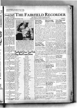 The Fairfield Recorder (Fairfield, Tex.), Vol. 67, No. 25, Ed. 1 Thursday, March 11, 1943