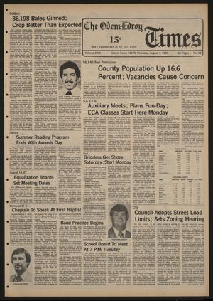 The Odem-Edroy Times (Odem, Tex.), Vol. 29, No. 32, Ed. 1 Thursday, August 7, 1980