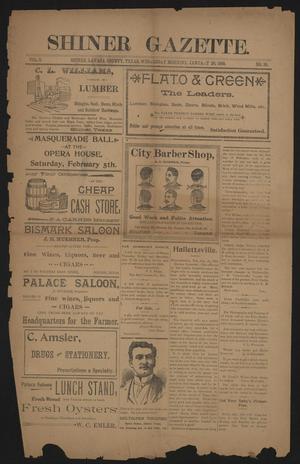 Shiner Gazette. (Shiner, Tex.), Vol. 5, No. 35, Ed. 1 Wednesday, January 26, 1898