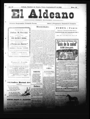 El Aldeano (Uribeño, Tex.), Vol. 2, No. 45, Ed. 1 Sunday, September 27, 1908