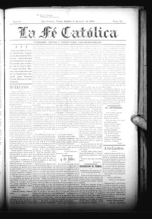 La Fé Católica (San Antonio, Tex.), Vol. 2, No. 75, Ed. 1 Saturday, July 9, 1898