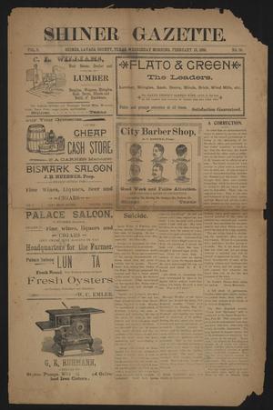 Primary view of object titled 'Shiner Gazette. (Shiner, Tex.), Vol. 5, No. 38, Ed. 1 Wednesday, February 16, 1898'.