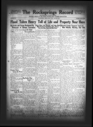 The Rocksprings Record and Edwards County Leader (Rocksprings, Tex.), Vol. 14, No. 31, Ed. 1 Friday, July 8, 1932