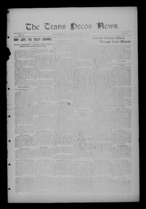 Primary view of object titled 'The Trans Pecos News. (Sanderson, Tex.), Vol. 3, No. 19, Ed. 1 Saturday, October 1, 1904'.