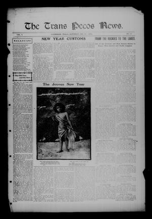 The Trans Pecos News. (Sanderson, Tex.), Vol. 3, No. 32, Ed. 1 Saturday, December 31, 1904