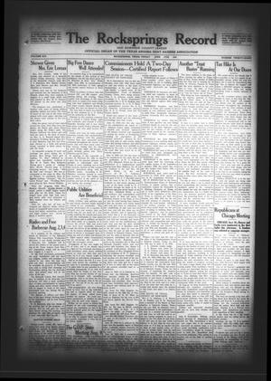 The Rocksprings Record and Edwards County Leader (Rocksprings, Tex.), Vol. 14, No. 28, Ed. 1 Friday, June 17, 1932