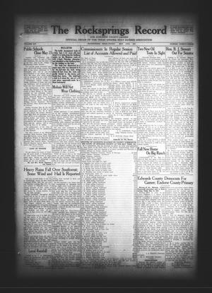 The Rocksprings Record and Edwards County Leader (Rocksprings, Tex.), Vol. 14, No. 23, Ed. 1 Friday, May 13, 1932