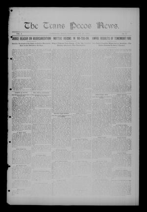 Primary view of object titled 'The Trans Pecos News. (Sanderson, Tex.), Vol. 3, No. 27, Ed. 1 Saturday, November 26, 1904'.