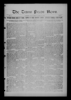 The Trans Pecos News. (Sanderson, Tex.), Vol. 2, No. 52, Ed. 1 Saturday, April 30, 1904