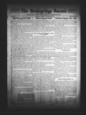 The Rocksprings Record and Edwards County Leader (Rocksprings, Tex.), Vol. 13, No. 51, Ed. 1 Friday, November 27, 1931