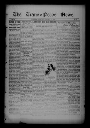 Primary view of object titled 'The Trans=Pecos News. (Sanderson, Tex.), Vol. 4, No. 36, Ed. 1 Saturday, January 27, 1906'.