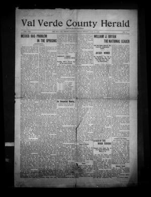 Primary view of object titled 'Val Verde County Herald and Del Rio Record-News (Del Rio, Tex.), Vol. 21, No. 14, Ed. 1 Friday, July 17, 1908'.