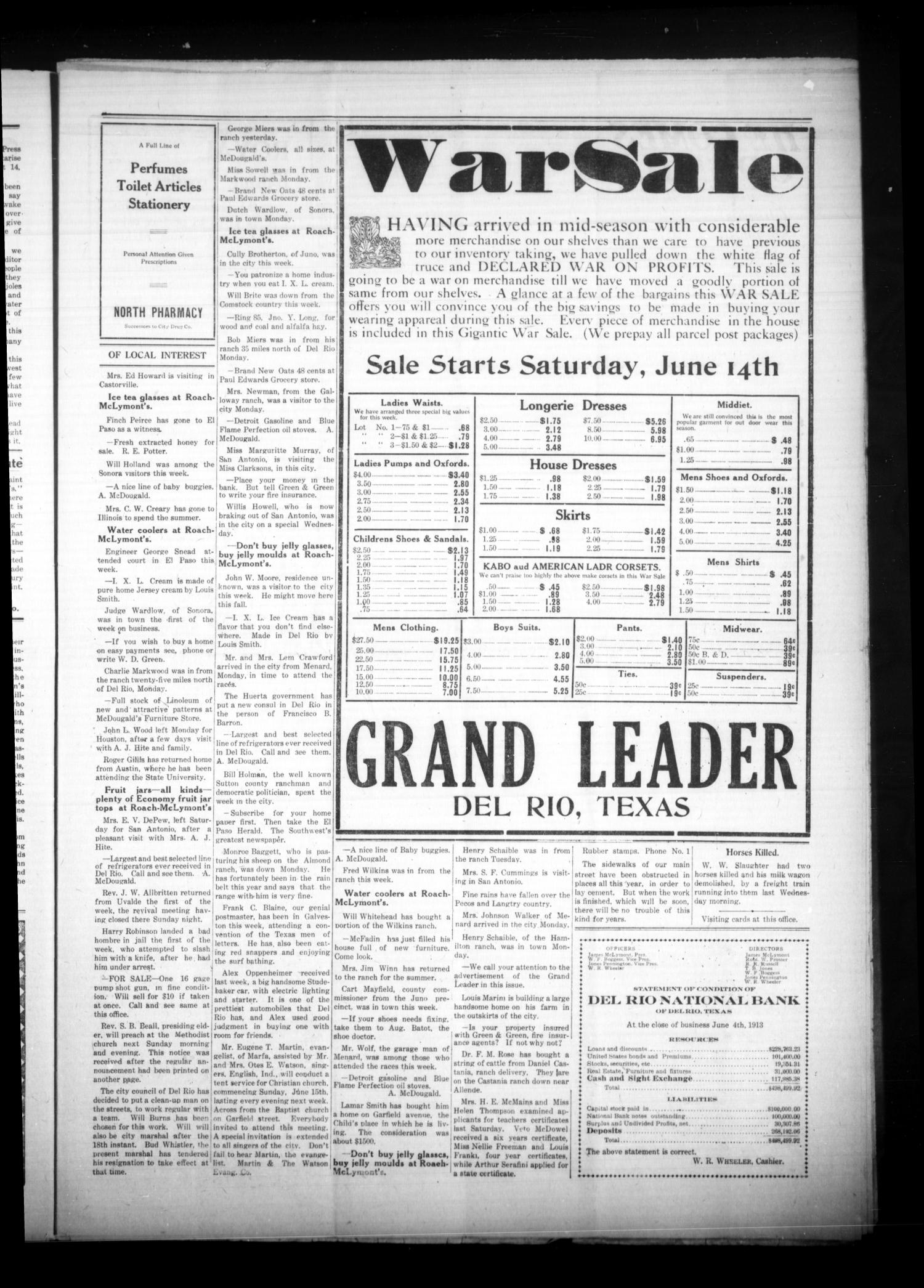 Val Verde County Herald (Del Rio, Tex.), Vol. 26, No. 11, Ed. 1 Friday, June 13, 1913
                                                
                                                    [Sequence #]: 3 of 8
                                                