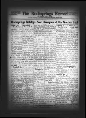 Primary view of object titled 'The Rocksprings Record and Edwards County Leader (Rocksprings, Tex.), Vol. 14, No. 51, Ed. 1 Friday, November 25, 1932'.