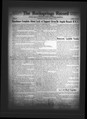 The Rocksprings Record and Edwards County Leader (Rocksprings, Tex.), Vol. 14, No. 49, Ed. 1 Friday, November 11, 1932