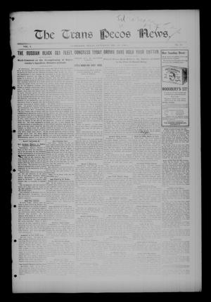 Primary view of object titled 'The Trans Pecos News. (Sanderson, Tex.), Vol. 3, No. 29, Ed. 1 Saturday, December 10, 1904'.