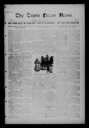 The Trans Pecos News. (Sanderson, Tex.), Vol. 3, No. 6, Ed. 1 Saturday, June 11, 1904