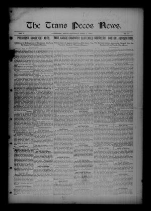 Primary view of object titled 'The Trans Pecos News. (Sanderson, Tex.), Vol. 3, No. 45, Ed. 1 Saturday, April 1, 1905'.