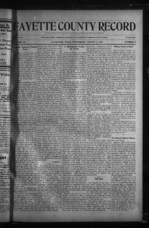 Fayette County Record (La Grange, Tex.), Vol. 3, No. 5, Ed. 1 Wednesday, August 2, 1911