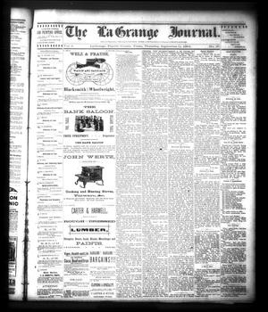 The La Grange Journal. (La Grange, Tex.), Vol. 5, No. 37, Ed. 1 Thursday, September 11, 1884