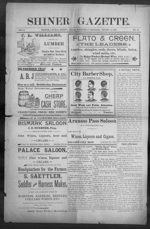 Shiner Gazette. (Shiner, Tex.), Vol. 5, No. 10, Ed. 1, Wednesday, August 4, 1897