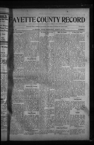 Fayette County Record (La Grange, Tex.), Vol. 3, No. 7, Ed. 1 Wednesday, August 16, 1911