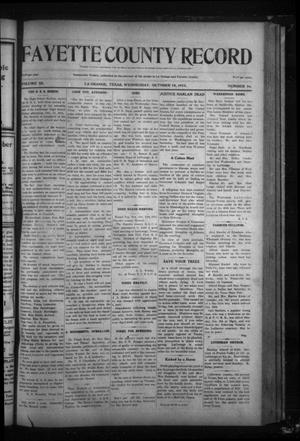 Fayette County Record (La Grange, Tex.), Vol. 3, No. 16, Ed. 1 Wednesday, October 18, 1911