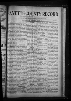 Fayette County Record (La Grange, Tex.), Vol. 4, No. 2, Ed. 1 Wednesday, July 10, 1912