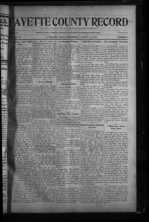 Fayette County Record (La Grange, Tex.), Vol. 3, No. 8, Ed. 1 Wednesday, August 23, 1911