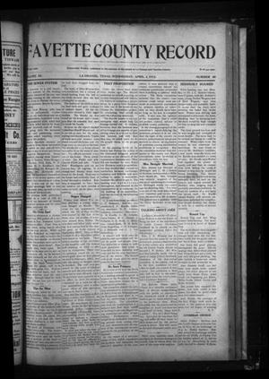 Fayette County Record (La Grange, Tex.), Vol. 3, No. 40, Ed. 1 Wednesday, April 3, 1912