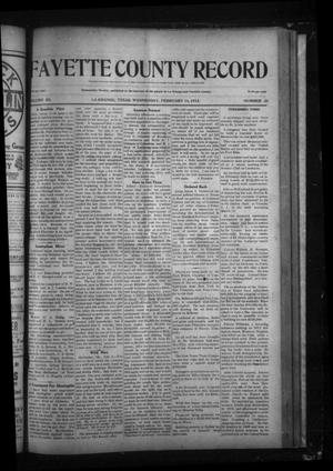 Fayette County Record (La Grange, Tex.), Vol. 3, No. 33, Ed. 1 Wednesday, February 14, 1912