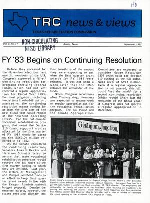 TRC News & Views, Volume 4, Number 11, November 1982