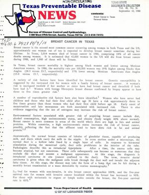 Texas Preventable Disease News, Volume 48, Number 36, September 10, 1988