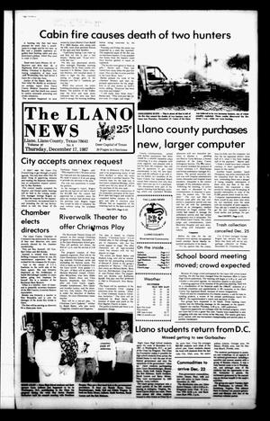 The Llano News (Llano, Tex.), Vol. 97, No. 8, Ed. 1 Thursday, December 17, 1987