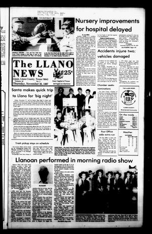Primary view of object titled 'The Llano News (Llano, Tex.), Vol. 97, No. 5, Ed. 1 Thursday, November 26, 1987'.